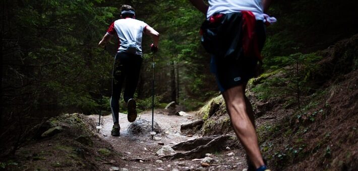 Psalm 17:5 - Hikers walking on rocky trail