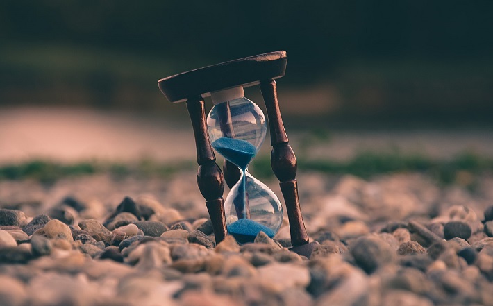 hourglass on a beach