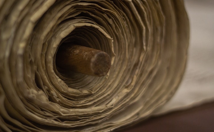 Scroll containing Hebrew scripture