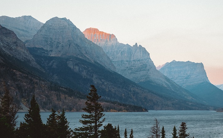 mountain vista at sunset