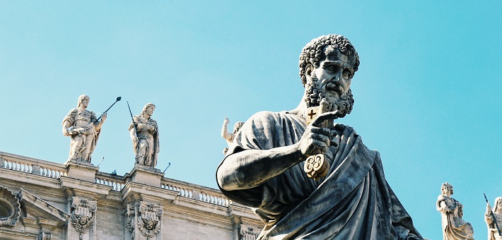 Saint Peter with the keys of the church.