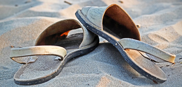 Sandals in sand