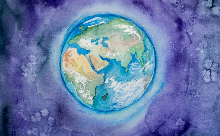 Watercolor of earth