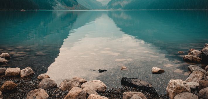 mountain scenery reflected on a body of water