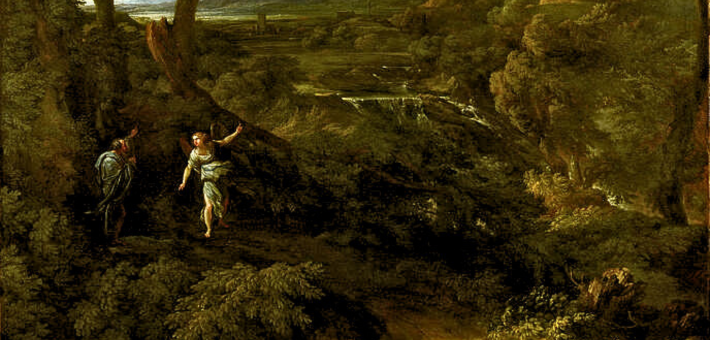 Landscape with Elijah and the Angel by Gaspard Dughet.