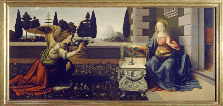 Anunciation, Leonardo da Vinci, around 1472