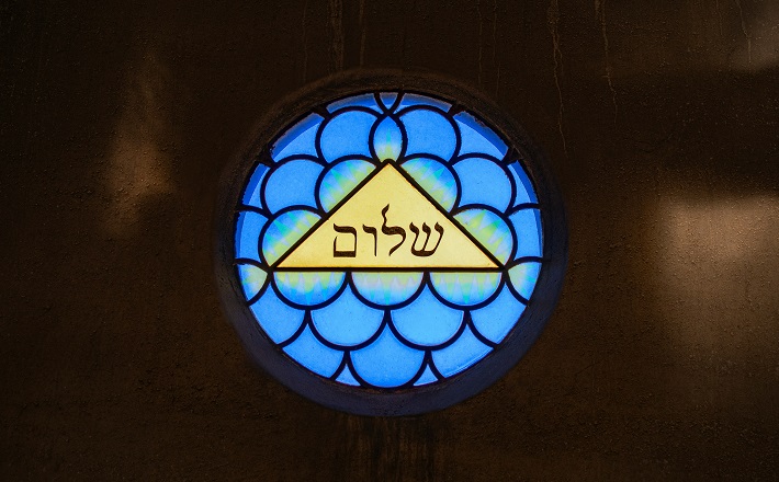 Blue stained glass with 