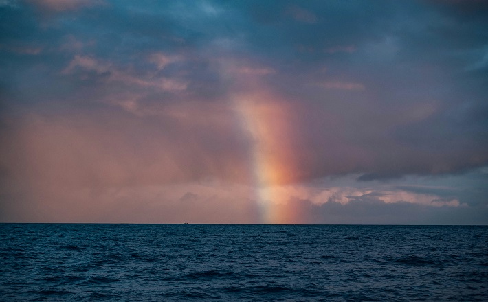Rainbow over the Pacific Ocean