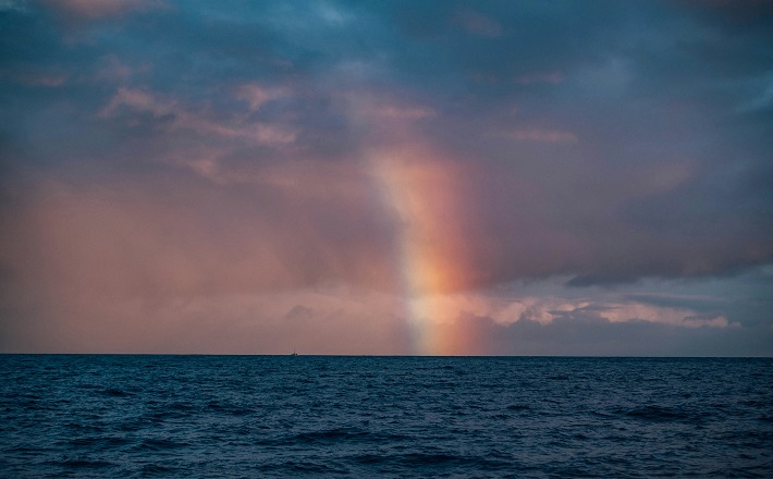 Rainbow over the Pacific Ocean