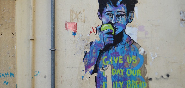 Street art with words 