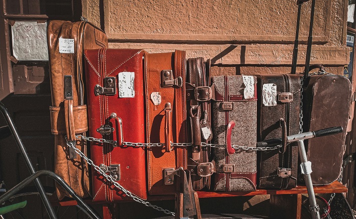 Pile of old suitcases