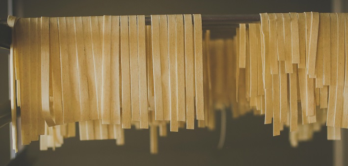 Noodles drying on a rack (Bread of Life series)