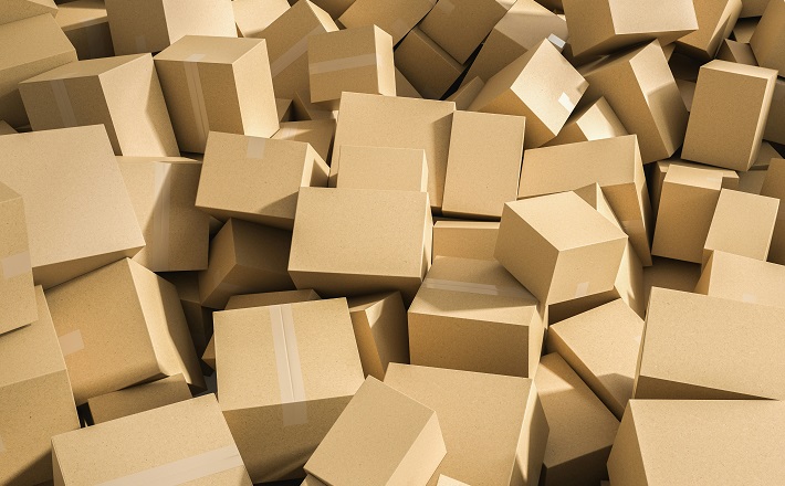 A pile of cardboard boxes