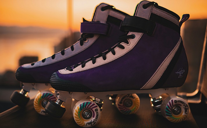 Rollerskates in roller rink.