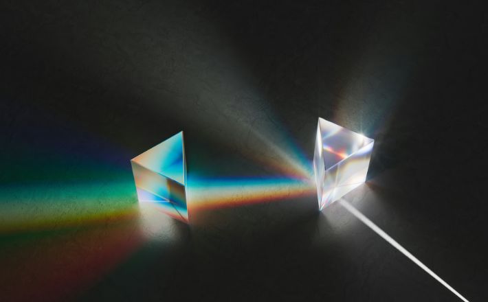Light passing through prisms