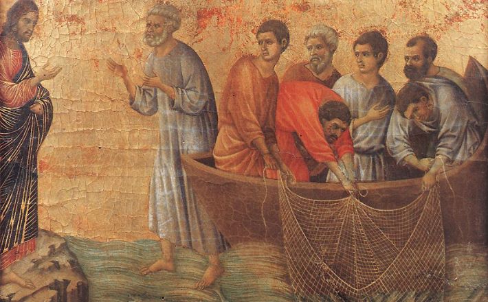 Detail from Duccio di Buoninsegna's painting 
