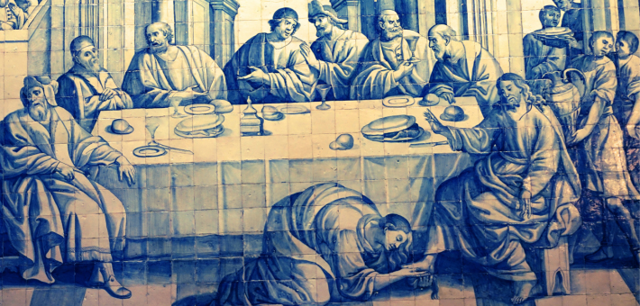 Detail from a fresco at Igreja da Misericórdia (Church of Mercy) in Évora, Portugal.