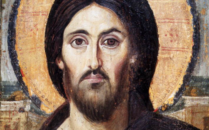 Detail from The Christ Pantocrator of St. Catherine's Monastery at Sinai, a 6th-century encaustic icon.