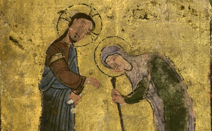 Image of healing the infirm woman, from a Coptic-Arab evangelary, ca. 1250.