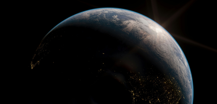 photo of earth from space at night