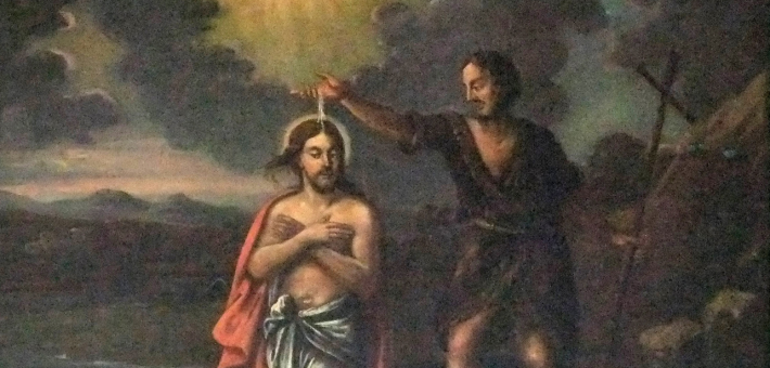 Detail from Empore Wolfschlugen. 13: Taufe Jesu.