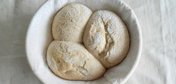 photo of bread dough rising