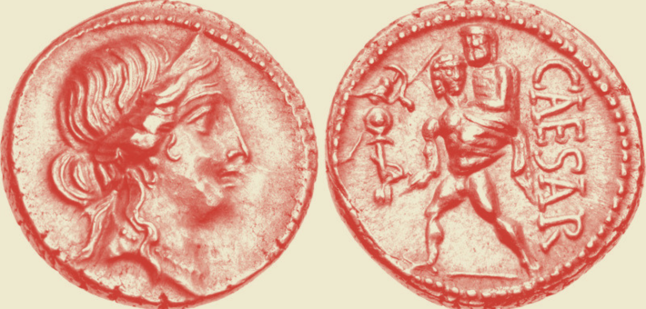 photo of both side of a roman coin ca. 48-47 BCE