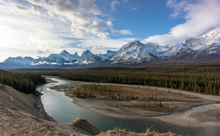 Athabasca River, near Jasper, Alberta, Canada.